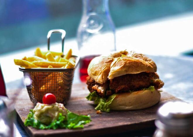 Cheesy Burger With Fried Special Dish